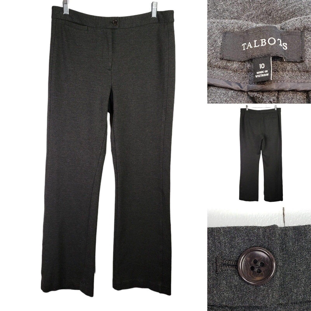 Talbots Women's Straight Leg Pants in Charcoal Gray
